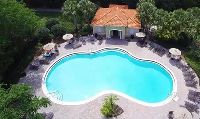 an overhead view of a swimming pool at a resort at Making Memories G in Kissimmee
