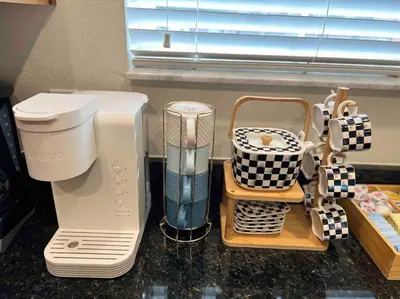 a kitchen counter with a blender and other kitchen items at AMAZING vacation house .Mins to Disney Regal oasks in Orlando