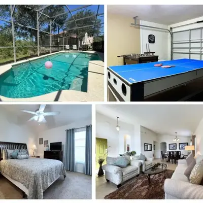 Cozy 4 Bed 3 Bath Pool Hm with Game Room-4450NP