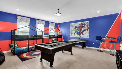 a room with a pool table in a room at 2718 Oxymoron in Kissimmee