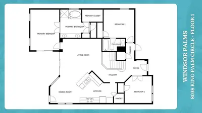 a floor plan of a house at 8038 King Palm in Kissimmee