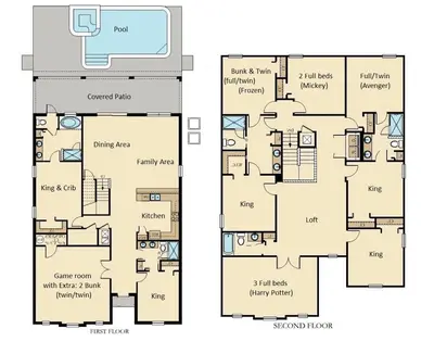 a floor plan of a house with at Lakeview Villa Near Disney with Pool & Resort in Kissimmee