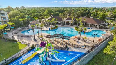 an overhead view of a pool at a resort at Windsor Hills 6BR Villa Pool/SPA Close to Disney in Orlando