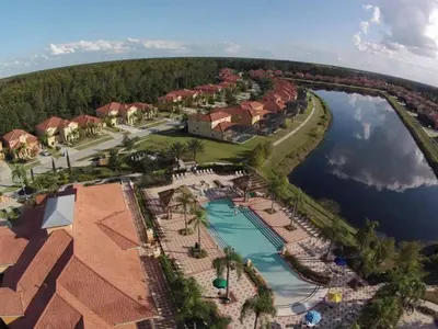 an aerial view of a resort with a swimming pool at 1320 - Aladin Cozy Bella Vida Kissimmee Close Disney in Kissimmee
