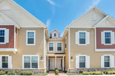 a row of houses in a neighborhood at NEW awesome dream house, 5 Min to Disney in Orlando