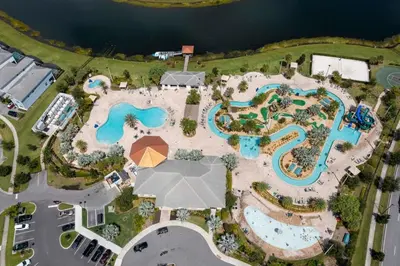 an overhead view of a pool at a resort at 3BR Resort Condo FREE Waterpark 3150 in Kissimmee