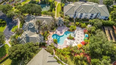 an aerial view of a resort with a swimming pool at LC-8828-12-203DC - Legacy Dunes Condo for 6 guests in Kissimmee