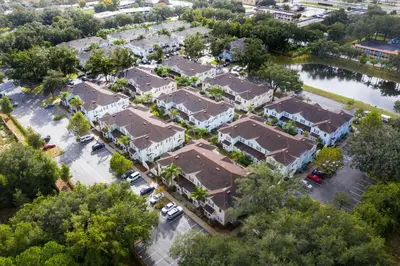 an overhead view of a residential neighborhood with houses at Lucaya Village Resort - 4 Bed 3 Bath Townhouse in Kissimmee