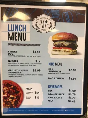 a menu for a lunch menu in a restaurant at Universal-Disney Dream 1211 Studio - The Enclave in Orlando