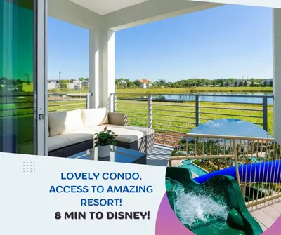 a screened porch with a view of the water at Lovely Condo Access to Amazing Resort STL115 in Kissimmee