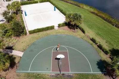 an overhead view of an empty basketball court at Lovely Condo Access to Amazing Resort STL115 in Kissimmee