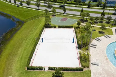 an overhead view of a tennis court next to a pool at Storey Lake Resort 1107 - Hosted by Top Villas in Kissimmee