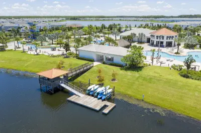 an aerial view of a resort on the water at Storey Lake Resort 1113 - Hosted by Top Villas in Kissimmee