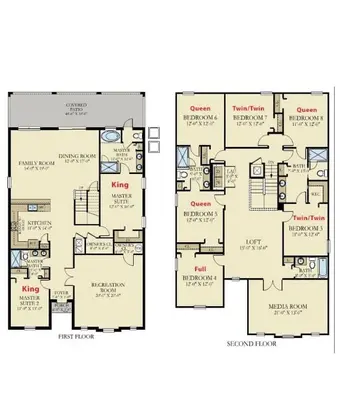 a floor plan of a house at Resort Home: Game Room, Pool, Near Disney in Kissimmee