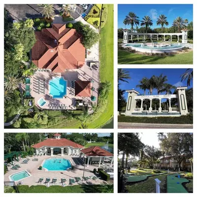 a collage of pictures of a house and a pool at H2631E Resort Single Level POOL SPA Home Disney in Kissimmee