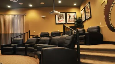 a waiting room with leather couches and chairs at Shvck3 - Coral Cay Resort #3 - 4 Bed 3 Baths Townhome in Kissimmee