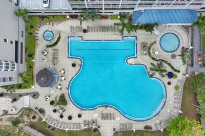 an overhead view of a pool at a resort at Scenic View Condo Near Disney in Orlando