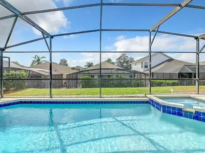 a large swimming pool in a yard with houses at 2025 Deals Are Here! Book Now Before Rates Go Up! in Kissimmee