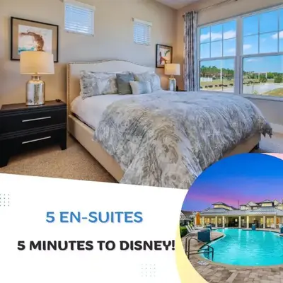 5 BR 6 BA Villa 5min to Disney! SMV154