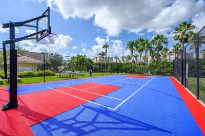 a basketball court with a basketball hoop at Epic Universe Family Fun Vista Cay Lakeview Condo - 1021 in Orlando