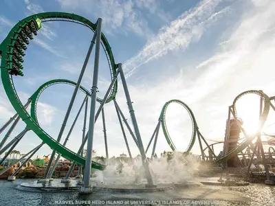 a roller coaster in the water at a theme park at NEW5 APT NrUCF PETSOK PRIVATE patioENTRY LAUNDRY in Orlando