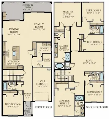 a floor plan of a house with at Perfect Disney Getaway House 6BR5BA • Private Pool at Storey Lake Resort SL4788 in Kissimmee