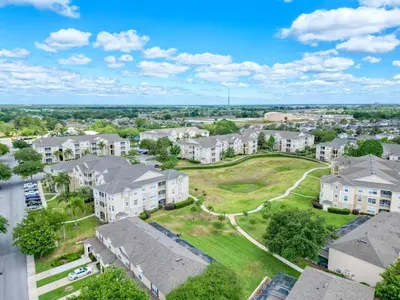 an aerial view of a residential neighborhood with houses at 8102-IBRAHIM · 8102 Vacation getaway at Windsor in Kissimmee