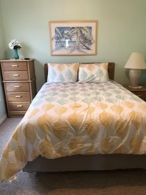a bedroom with a bed and a dresser at Family Fun Vacation Home villa in Kissimmee