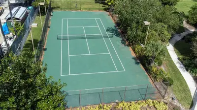 an overhead view of a tennis court at Studio Close to Universal Intl Drive in Orlando