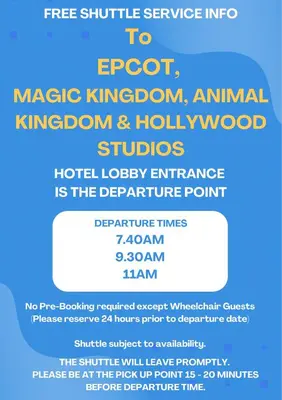 a flyer for the magic kingdom international animal kingdom and hollywood studios at DisneyShuttleKing & Queen Be 5 minutes to Disney in Orlando