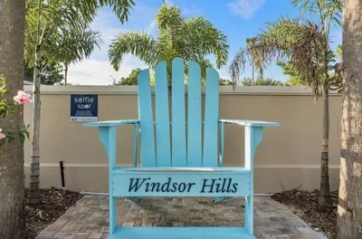 a blue chair with the words windsor hills on it at Beautiful 3 bed townhome in Windsor Hills Resort townhouse in Orlando