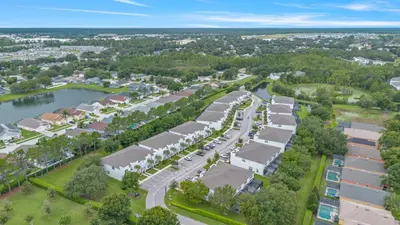 an overhead view of a residential neighbourhood with a street at Amazing 4 Bedrooms Next to DisneyPrivate Pool in Orlando