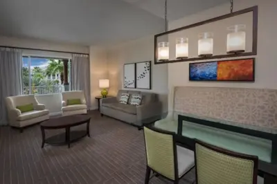 a living room with a pool table in a hotel room at Marriott Grande Vista Luxury 1BD villa sleeps 4 in Orlando