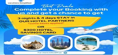 a flyer for a booking clinic with a plane and a city at Beautiful Hotel of Cypress Palms 2BD in Kissimmee