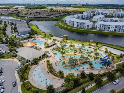 an aerial view of the water park at the resort at Casa luxuosa 4BD/3BA * Storey Lake * in Kissimmee