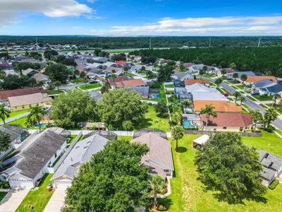 an aerial view of a small town with houses at Dreamy 5BR, 3Bath Getaway, Pool, Spa, Near Disney in Orlando