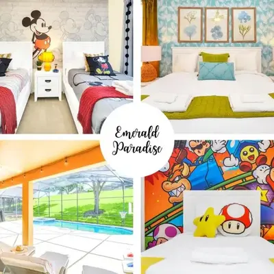 Family Villa with Private Pool Game Room & Themed Rooms