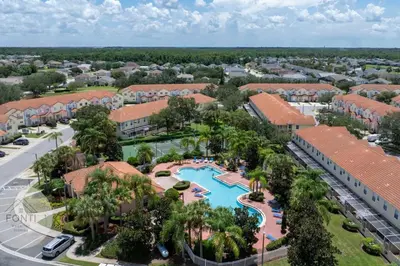 an aerial view of a resort with a pool at 4875 Resort Townhouse by Disney World Orlando in Kissimmee