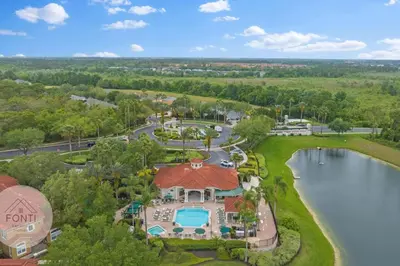 an aerial view of a resort with a swimming pool at 8496 Resort 3BR Condo by Disney World Orlando in Kissimmee