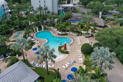 an aerial view of a pool at a resort at Runaway Beach Club Resort Condo Apt Disney 6102 in Kissimmee