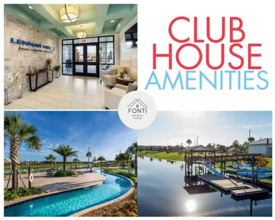 a collage of pictures of a club house amenities at Brand New Lakeview Storey Lake Resort Disney 3121-103 in Kissimmee