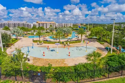 an aerial view of a water park at a resort at Modern Storey Lake Resort Disney Orlando 3161-305 in Kissimmee
