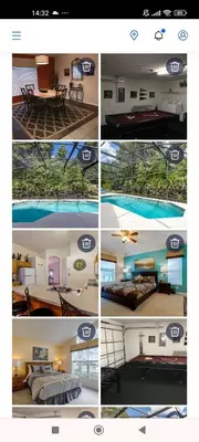 a collage of photos of a bedroom and a pool at Make your dreams really come true in Kissimmee