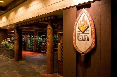 a sign on the side of a building at Disney's Polynesian Village Resort in Orlando