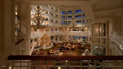 an overhead view of a large lobby of a building at Disney's Grand Floridian Resort And Spa in Orlando