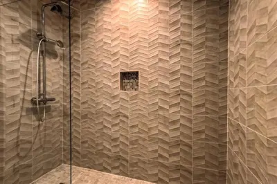 a bathroom with a shower with a glass at Luxury Magic Village 2mi to Disney TH7501 in Orlando