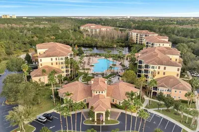 an aerial view of a resort with a pool at Luxurious & Epic Condo in heart of Orlando in Orlando