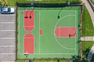 an overhead view of a tennis court on a street at Windsor Palms Oasis Harry Potter Mickey Pool Spa in Kissimmee