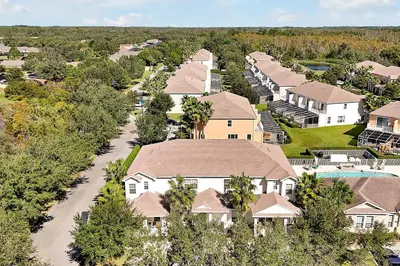 an aerial view of a community of houses at Family-Friendly home w/ Pool & Resort Perks Near Disney in Orlando