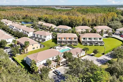 an aerial view of a villa with a resort at Family-Friendly home w/ Pool & Resort Perks Near Disney in Orlando